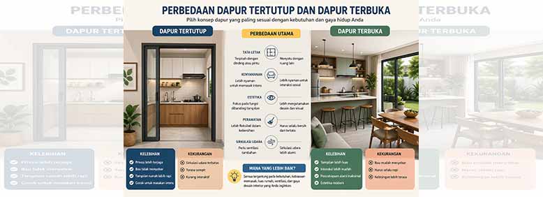 Perbedaan Dapur Tertutup dan Dapur Terbuka