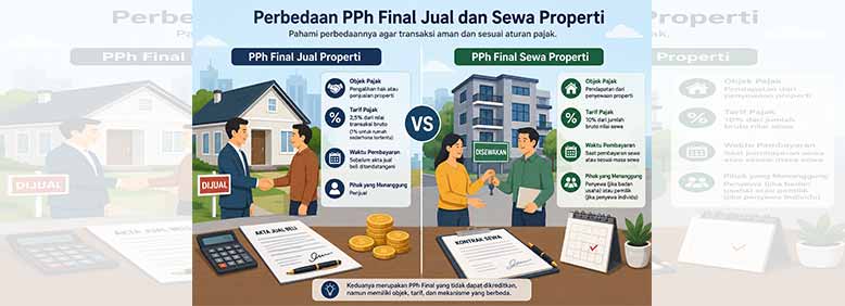 Perbedaan PPh Final Jual dan Sewa Properti