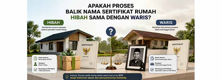 Apakah Proses Balik Nama Sertifikat Rumah Hibah Sama dengan Waris
