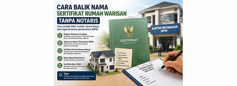 Cara Balik Nama Sertifikat Rumah Warisan Tanpa Notaris
